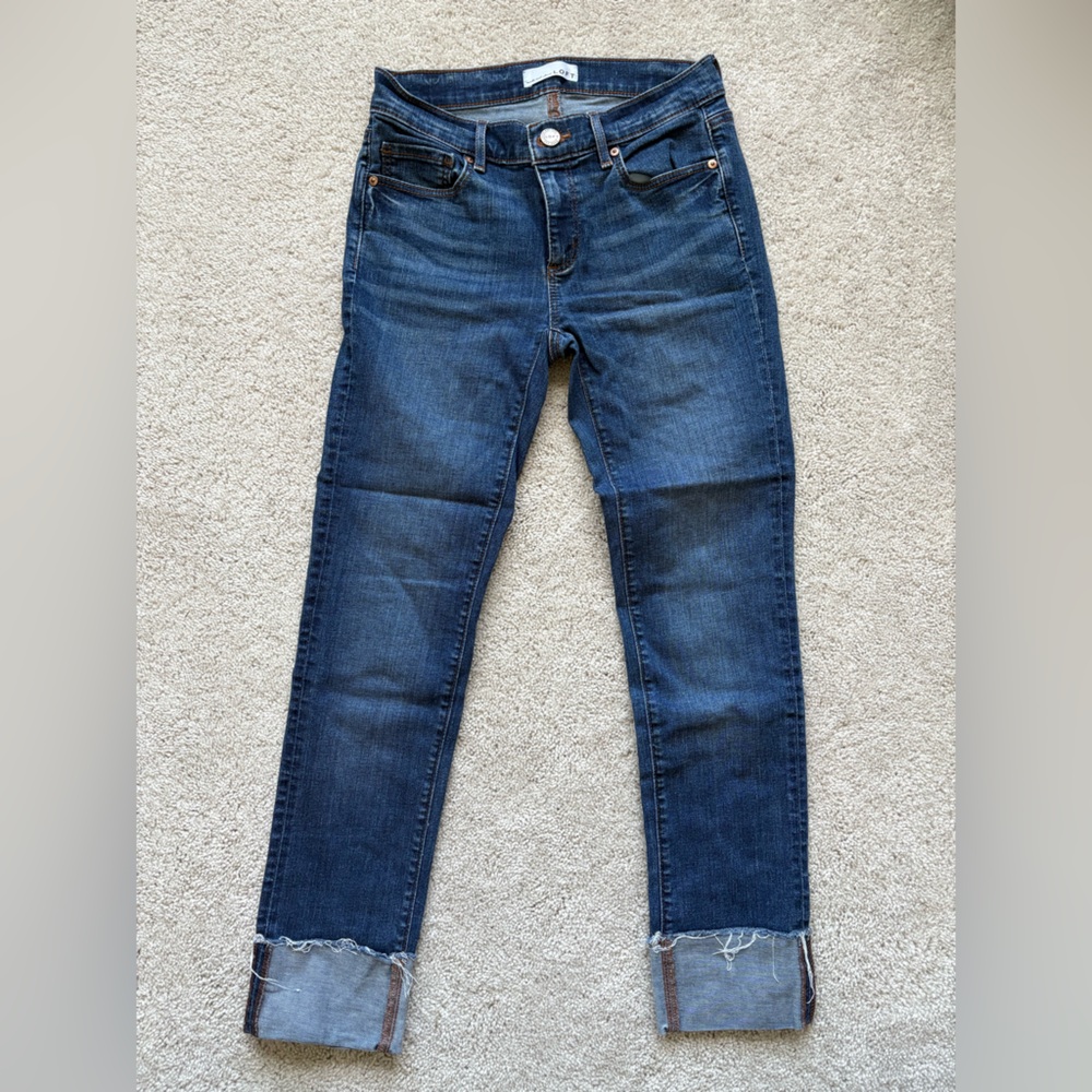 Loft Fitted Straight Blue Jeans